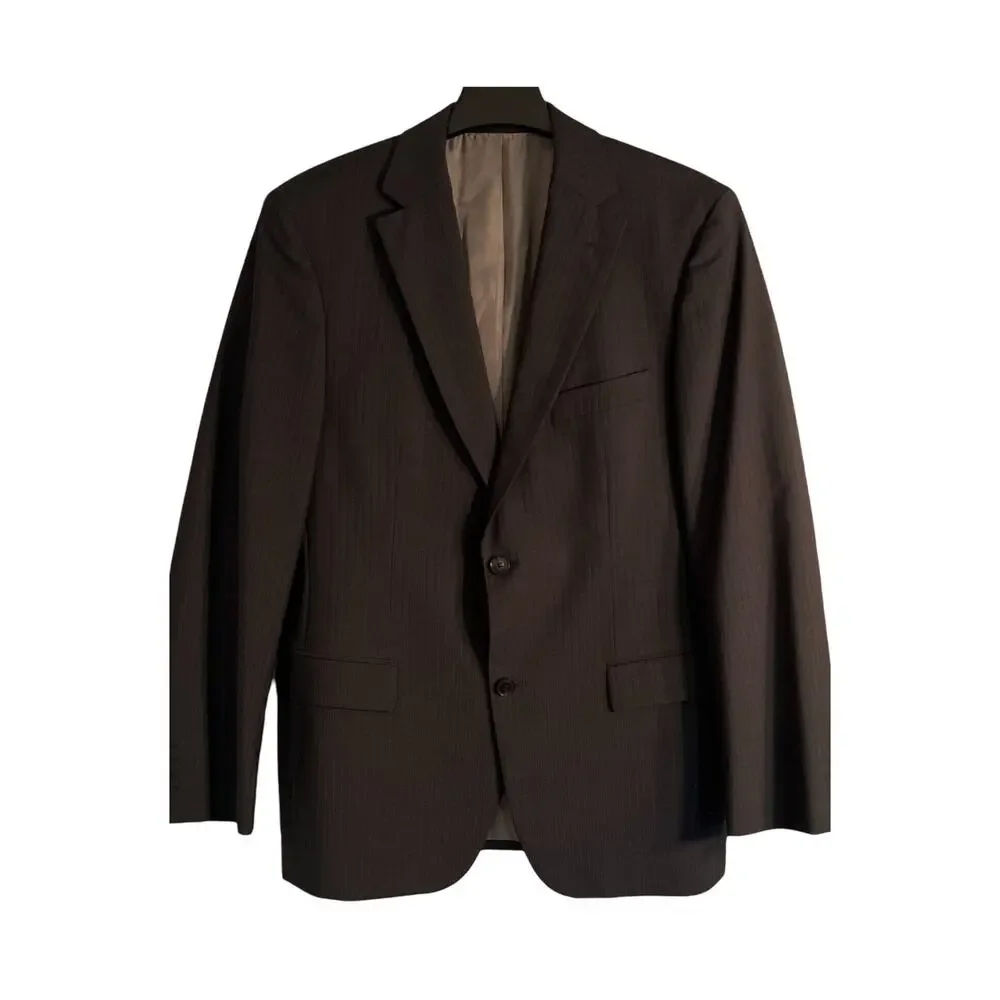 Hugo Boss Blazer Mens 40R Gray Wool Mohair Single Breast Silk Lined Professional